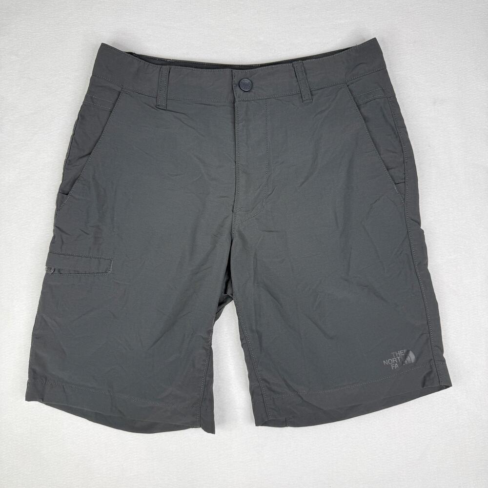 North Face Shorts Mens 30 Gray Cargo Nylon Microfiber 9.5" Lightweight Outdoor